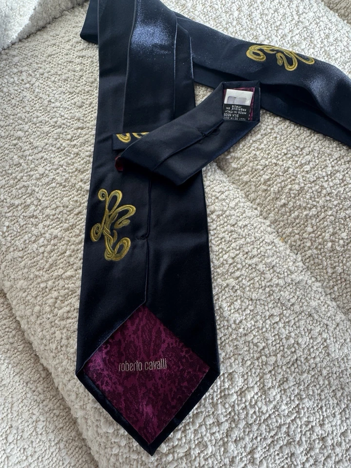 Corbata Roberto Cavalli original – 100% seda. - Imagen 3 de 4