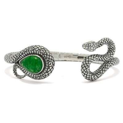 Artisan Silver by Samuel B. Choice of 14x10mm Gemstone Year of the Snake Bracele