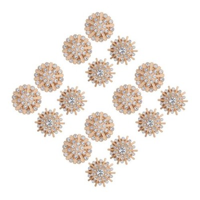 4 PCS Knopfabdeckung Mit Goldenen Diamanten Knopfabdeckungen Strasssteinen