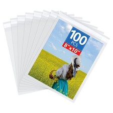 100 Count Acid-Free Clear Plastic Bags, Self Seal Crystal Bags for storaging,...