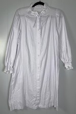 VTG Miss Elaine Lavender Lace Trim Bow Nightgown Dressing Gown Robe Grannycore S