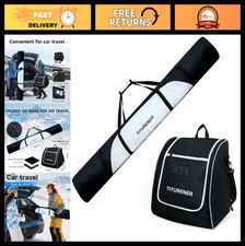 Water-Resistant Padded Ski Travel Bag Combo for Skis up to 190cm  Boots US13