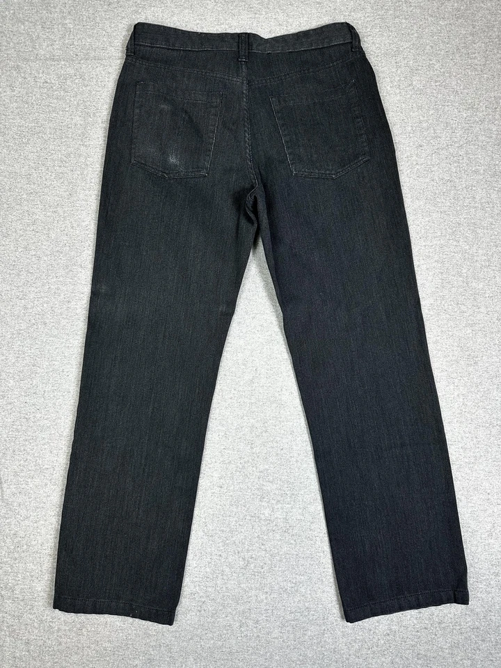 Pantalones de mezclilla Kenneth Cole New York para hombre 32x30 negros 5 bolsillos cremallera pierna recta Foto 2 de 4