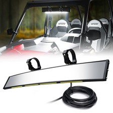 Utv Center Rear View Mirror W Cob Led Dome Light For Polaris Rzr Can-am X3 2
