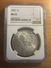 1883 Morgan Silver Dollar NGC MS 62