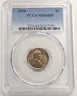 1920 Lincoln Wheat Cent PCGS MS 64 RD