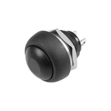 5 Pcs 12mm Black Momentary Push Button Switch Round Flat Button SPST NO