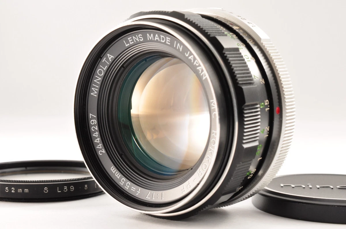 Minolta Rokkor PF 55mm Focal Camera Lenses f/1.7 Maximum Aperture