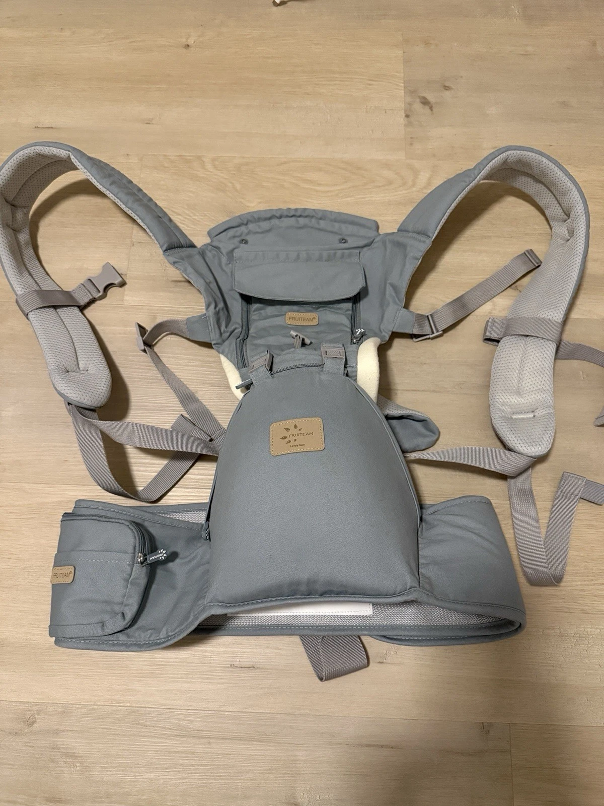 FRUITEAM Baby Carrier With Waist Stool/Hip Seat (Light Blue)