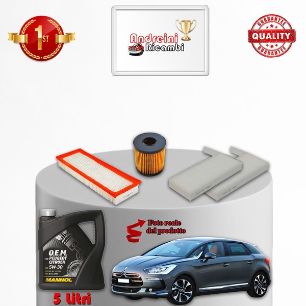 Inspektionskit Filter Und ÖL Xcitroen DS5 1.6 THP 115KW 156CV 2011->-image