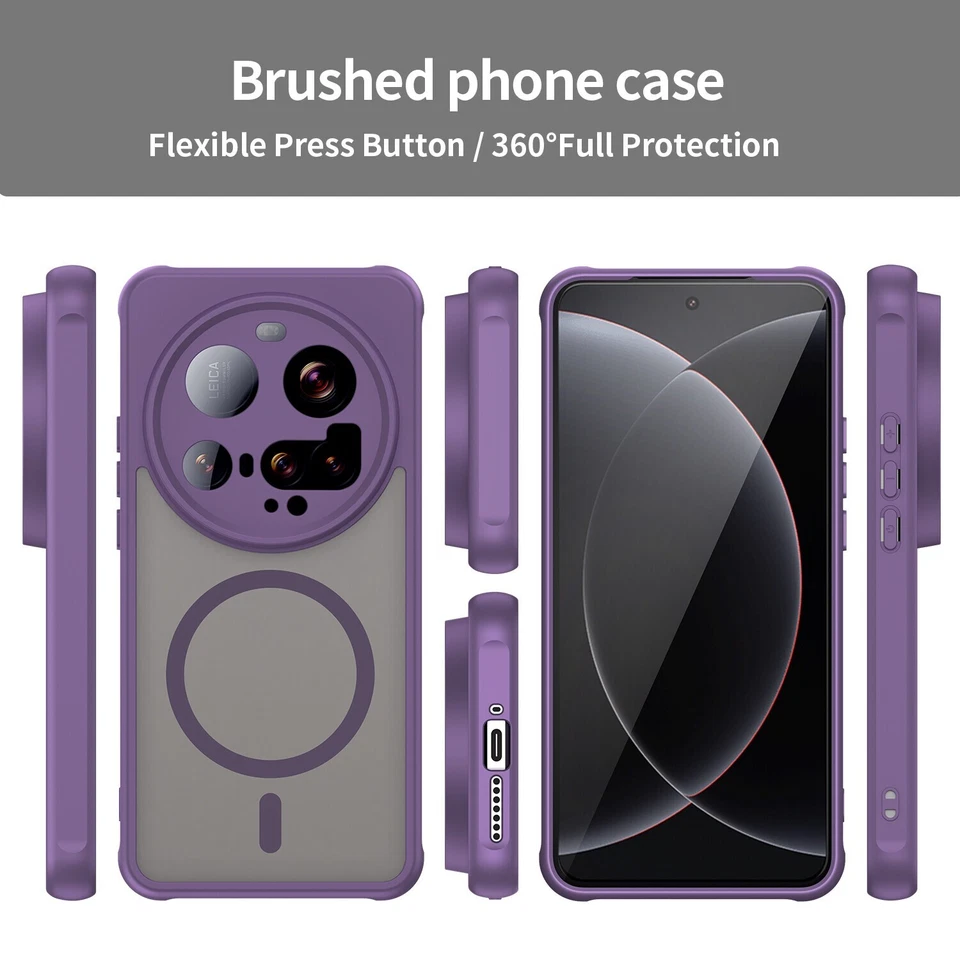 适用于小米 15 Ultra 防震外壳 哑光磁性环 透明外壳 软保护套 — 第 3/4 张图片