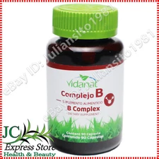 B COMPLEX 90 CAPSULES COMPLEJO B VIDANAT B12 NERVOUS SYSTEM RELAXATION STRESS
