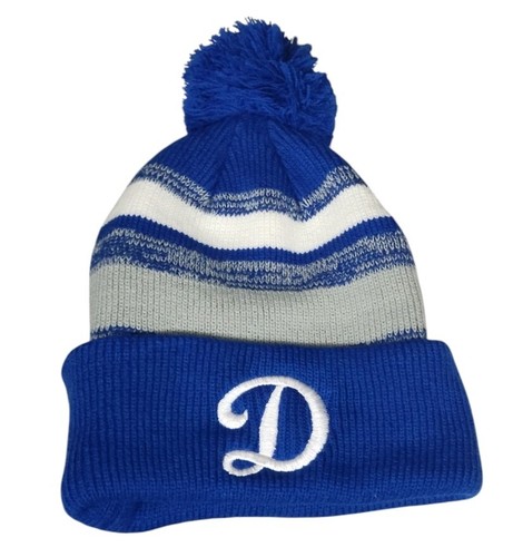 Los Angeles Dodgers Winter Beanie Cap Big D Pompom Soft Warm Hat Adult Striped - 第 1/1 張圖片