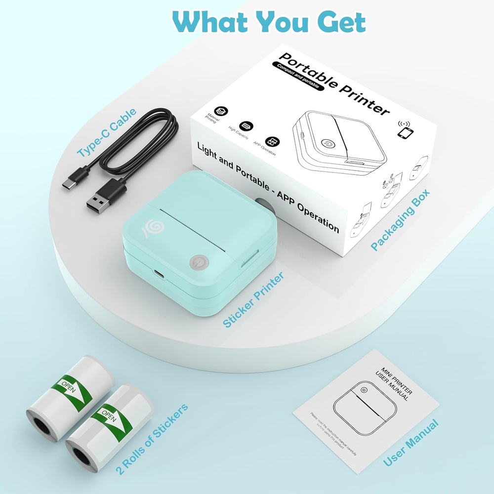 Portable Bluetooth Thermal Label Printer for Shipping Tags  