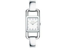Movado ESQ Angle Swiss Stainless Semi Bangle Bracelet Watch 07101393 Womens 