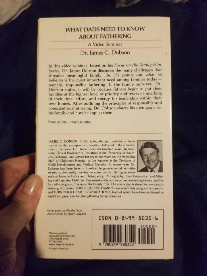 Dr. James C. Dobson - What Dads Need to Know About Fathering VHS Focus on family - Image 3 of 4