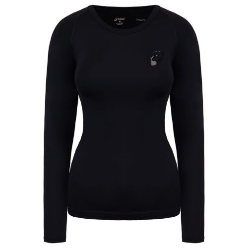 Asics Long Sleeve Black Round Neck Womens Running Top 109816 0904 - Picture 1 of 2