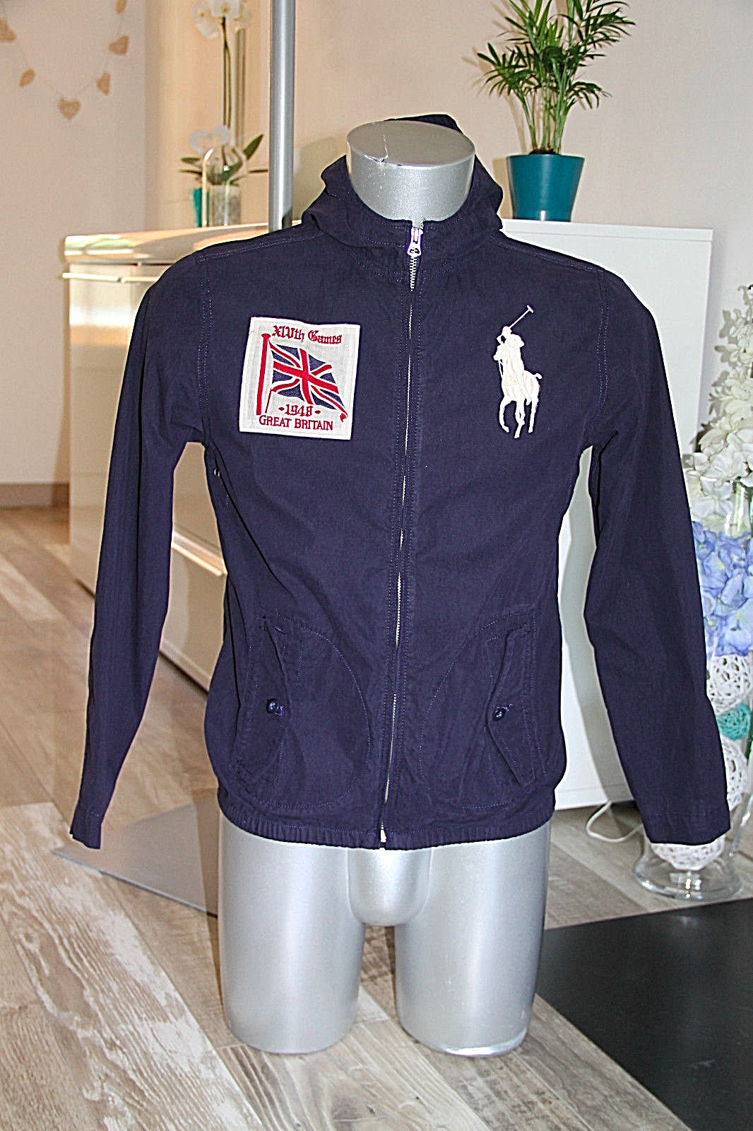 Carino Giacca Ragazzo Polo By Ralph Lauren Great Britain Big Pony 14 16 Anni