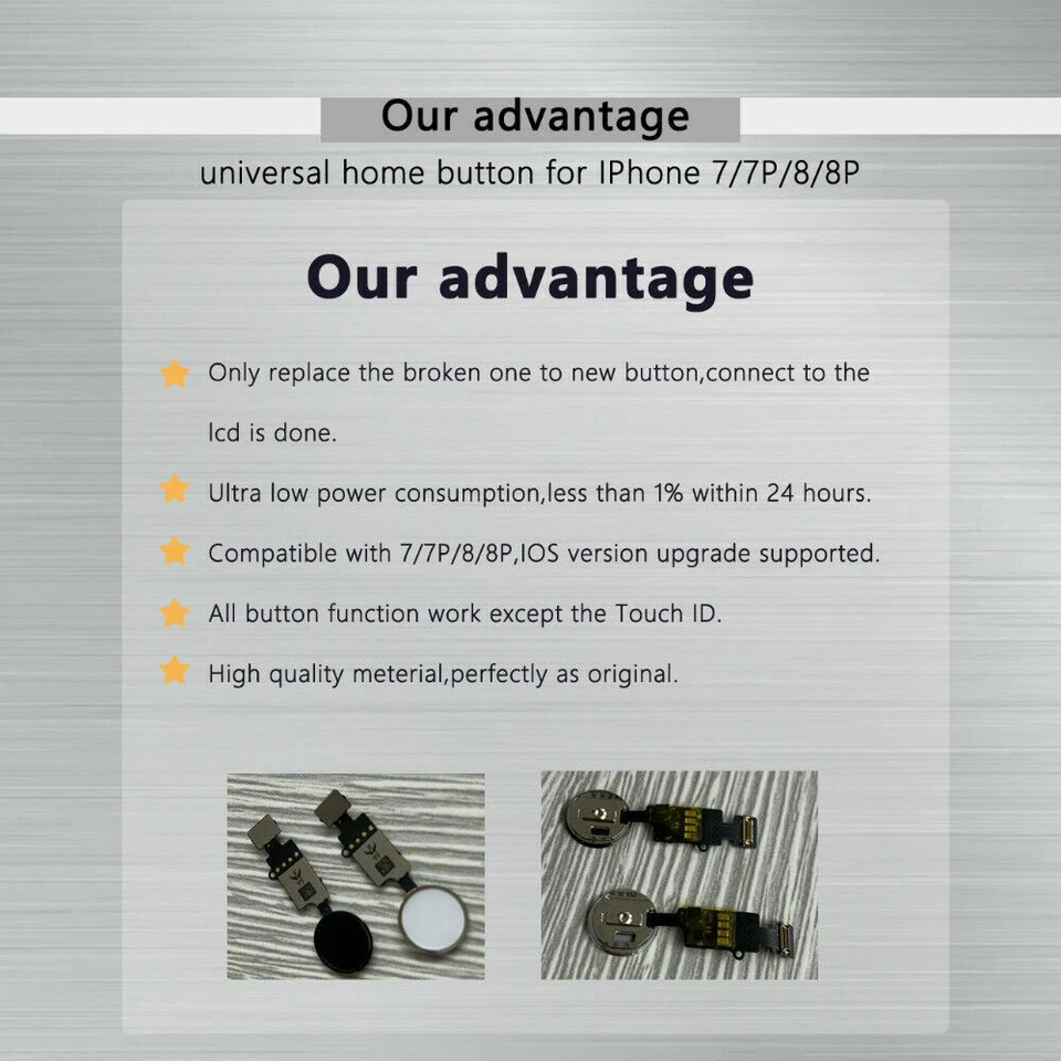 iPhone 7/7Plus/8/8Plus 3-я кнопка «Домой» JC YF универсальная кнопка «Домой» гибкий кабель - Изображение 4 из 4