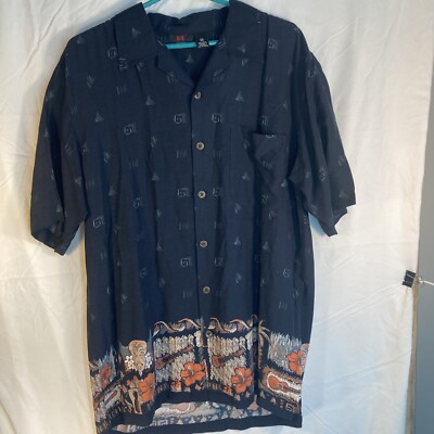 Emergency Exit: Men's Geometric Designs, SS Shirt Size M, Orange, Guitar, Floral