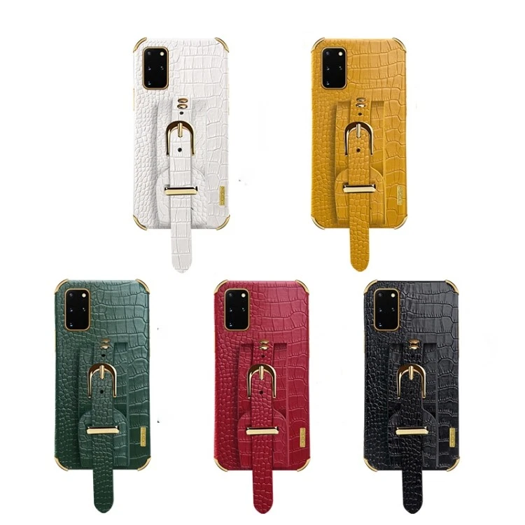 Electroplated TPU Crocodile Pattern Leather Case with Wrist Strap For Samsung ! — 第 2/4 张图片