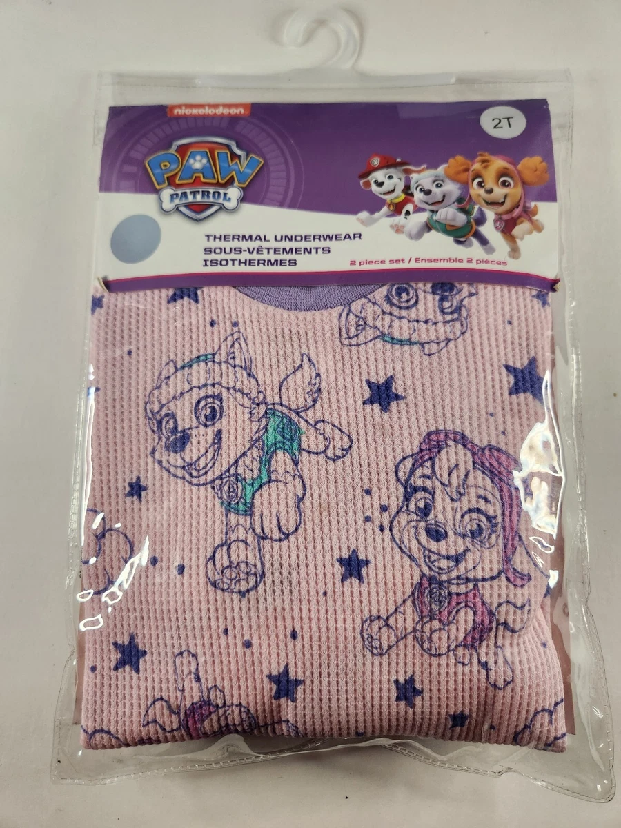 Paw Patrol 2T Thermal Underwear Toddler 2 Piece Set Pink Girls