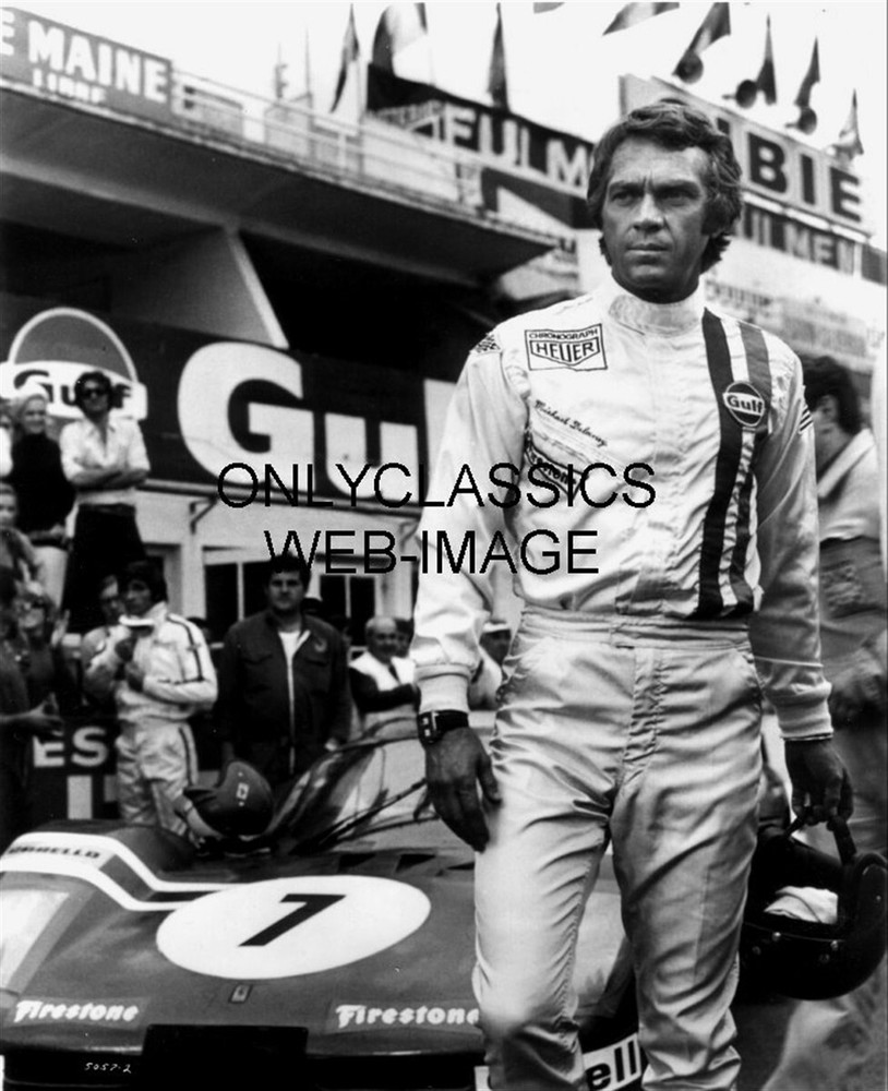 RACER STEVE MCQUEEN LEMANS FRANCE FILMING AUTO RACING 8.5x11 PHOTO PORSCHE 917