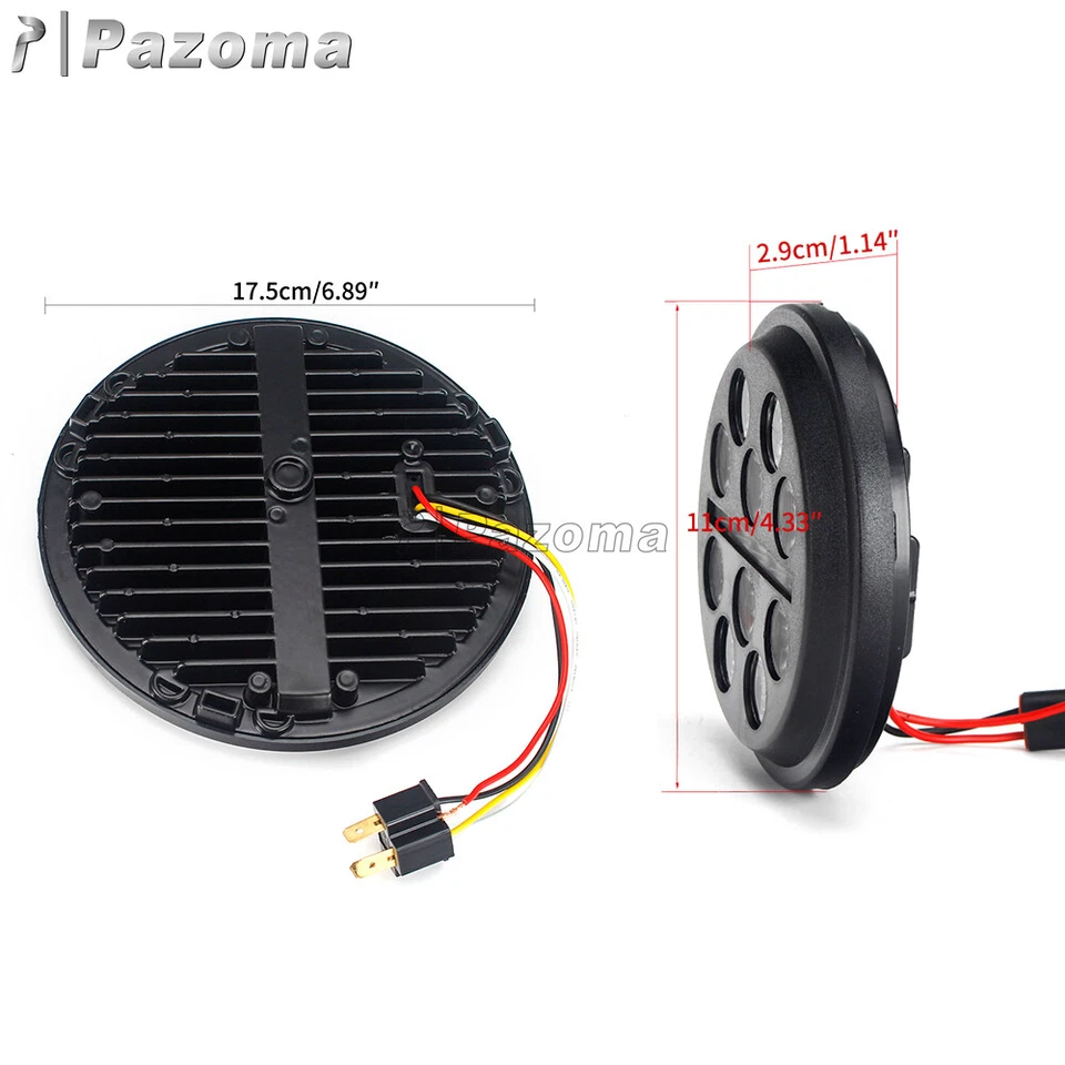 Faro redondo LED 7" para Harley Club Style FXRT FXRP + foco LED de 4,5" Foto 2 de 4