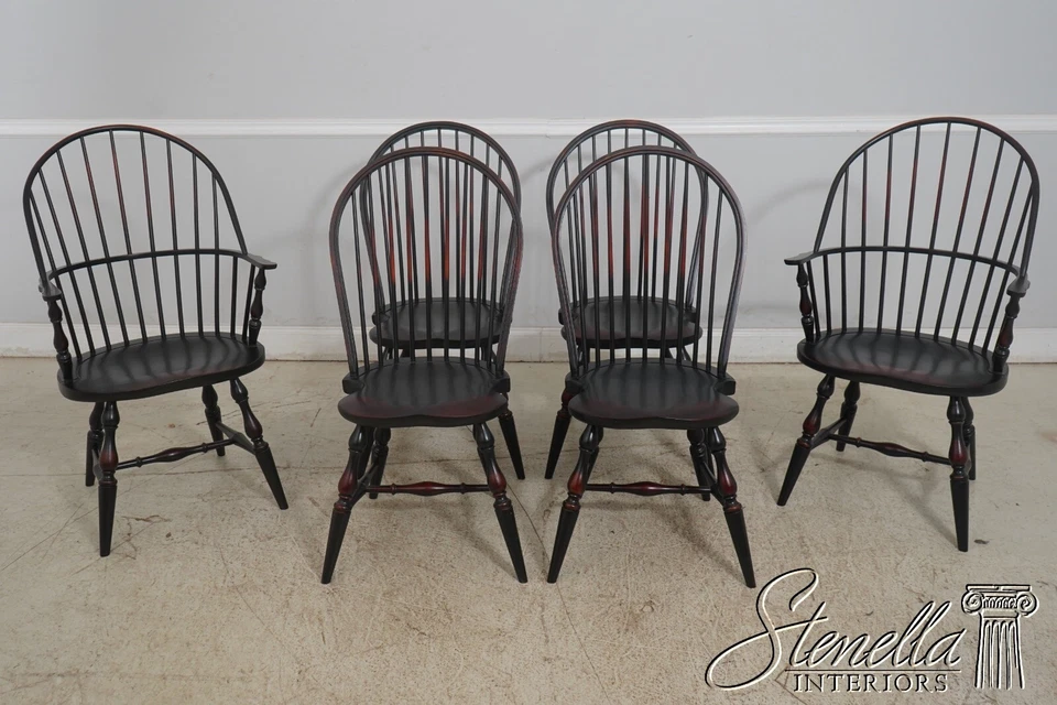 L65802EC/03EC: Set of 6 Tiger Maple Dining Room Table & Chairs Set - Image 3 of 4