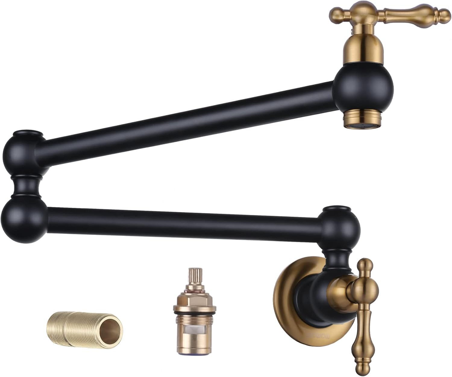 Solid Brass Wall-Mounted Pot Filler Faucet for Commercial Kitchen Stoves