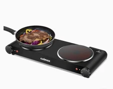 Cusimax Double Infrared Cooktop Hot Portable Tabletop  Caravan, Camping,(NEW)