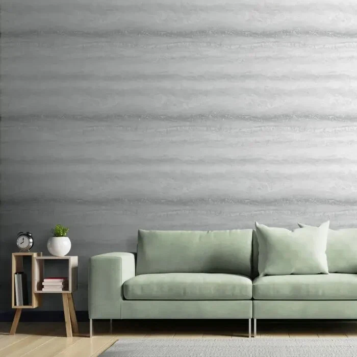 Papel pintado Muriva Semper vertical mármol plateado metálico 189501 Foto 3 de 4