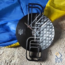 Wall clock Trident | Ukrainian Trizyb | Vinyl Clock | Quartz movement