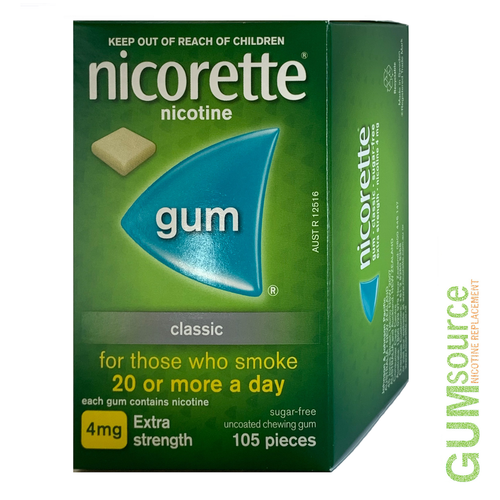 Nicorette 4mg CLASSIC 1 DENTED box 105 pieces Nicotine Quit Smoking Gum