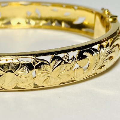 Honolulu Jewelry Co. 14K Yellow Gold Hawaiian Heirloom 9.5mm 6.9