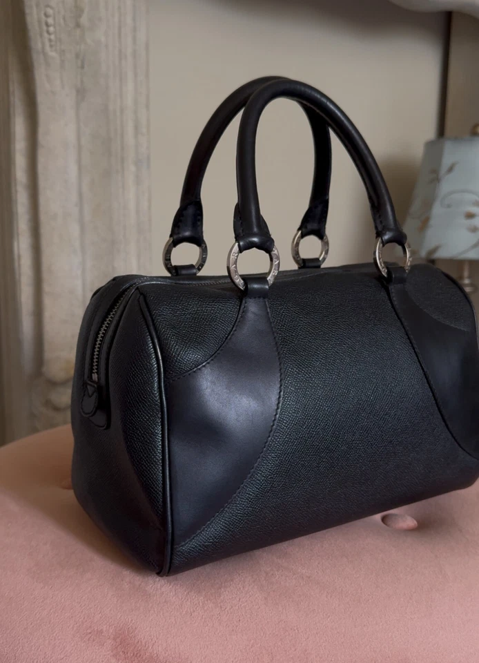 Bolso de Mano Bvlgari Cuero Negro Forro Cuero Turquesa Foto 2 de 4