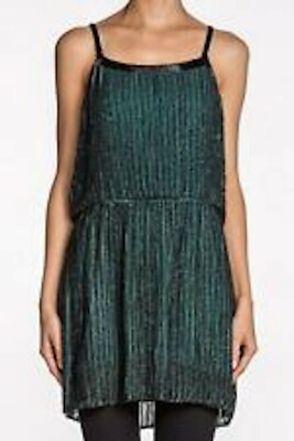 NEW Parker PA977VIB Dress Teal Stripe Sequin Mini Beaded Bead Sleeveless  Flapper | eBay
