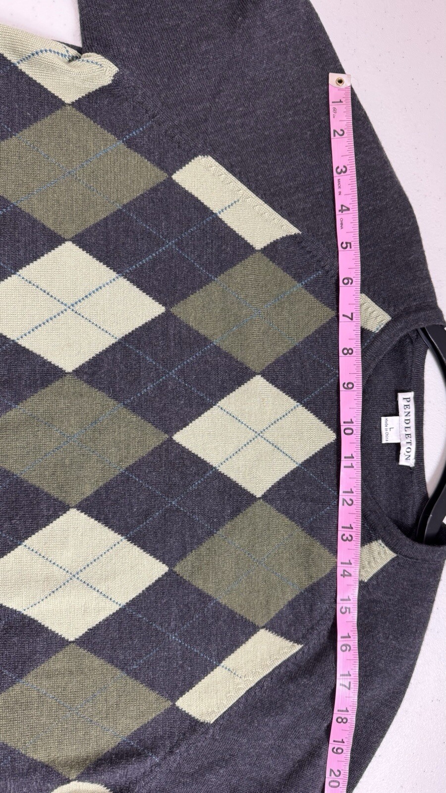 Pendleton Sweater Large Diamond Pattern Men’s Woo… - image 7