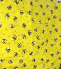 1/2 Yard 100 Cotton Fabric with BUMBLE BEES