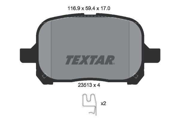 Textar 2351302 Bremsbelagsatz, Scheibenbremse FüR Lexus, Toyota-image