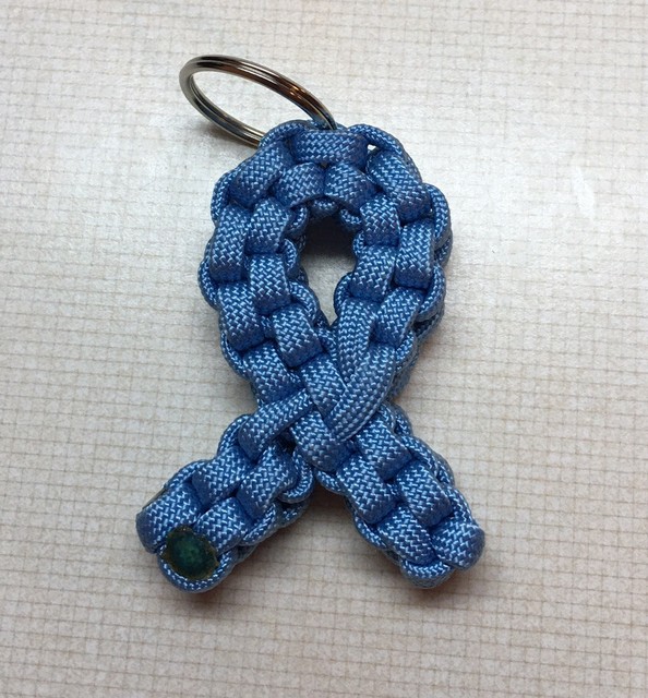 PARACORD AWARENESS RIBBON KEYCHAIN BLUE LIGHT eBay