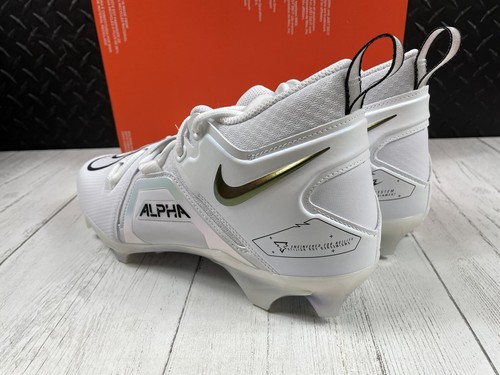 Nike Alpha Menace Pro 3 White/Black Football Cleats CT6649-105 Men's 10.5 - Picture 8 of 12