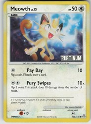 Meowth 106/146 Platinum Burger King Promo Reverse Holo