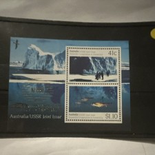 Australia/USSR Joint Issue Antarctica Stamp Sheetlet 41c & $1.10 MNH