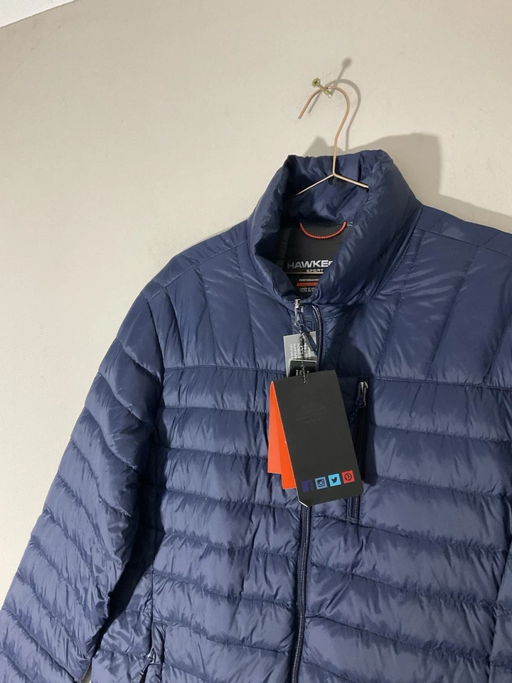 Hawke & Co Packable Down filled puffer jacket Men Size S Navy Quilted Travel - Image 4 of 4