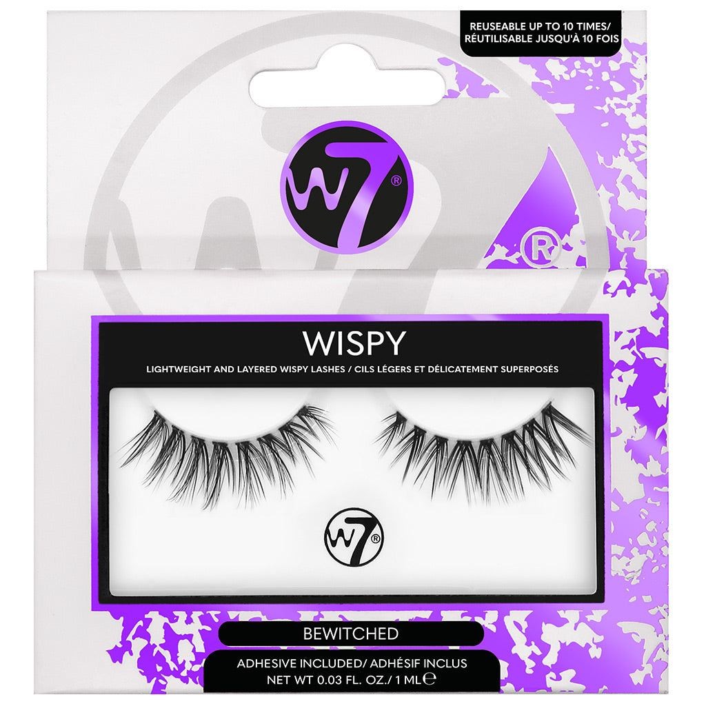 W7 Wispy False Lashes - Bewitched - Reusable Black Layered False Eyelashes