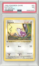 1999 Pokémon Base 1st Edition RATTATA #61/102💎 PSA 7 NM