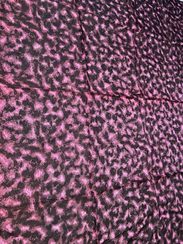Vintage 1 Yard Pink & Black Groovy Synthetic Crepe Printed Fabric 45" Wide