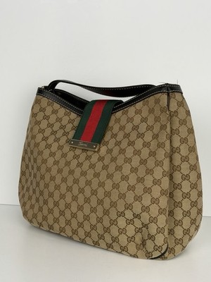 Gucci New Ladies GG Canvas Hobo Bag in Beige Monogram Canvas Large S15 