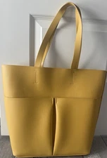 $126 Neiman Marcus Women's Yellow Double Handle Shoulder Tote Bag